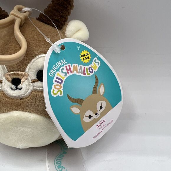Squishmallow Official Kellytoy Plush Adila the Antelope 3.5" Clip On NWT - Picture 2 of 5